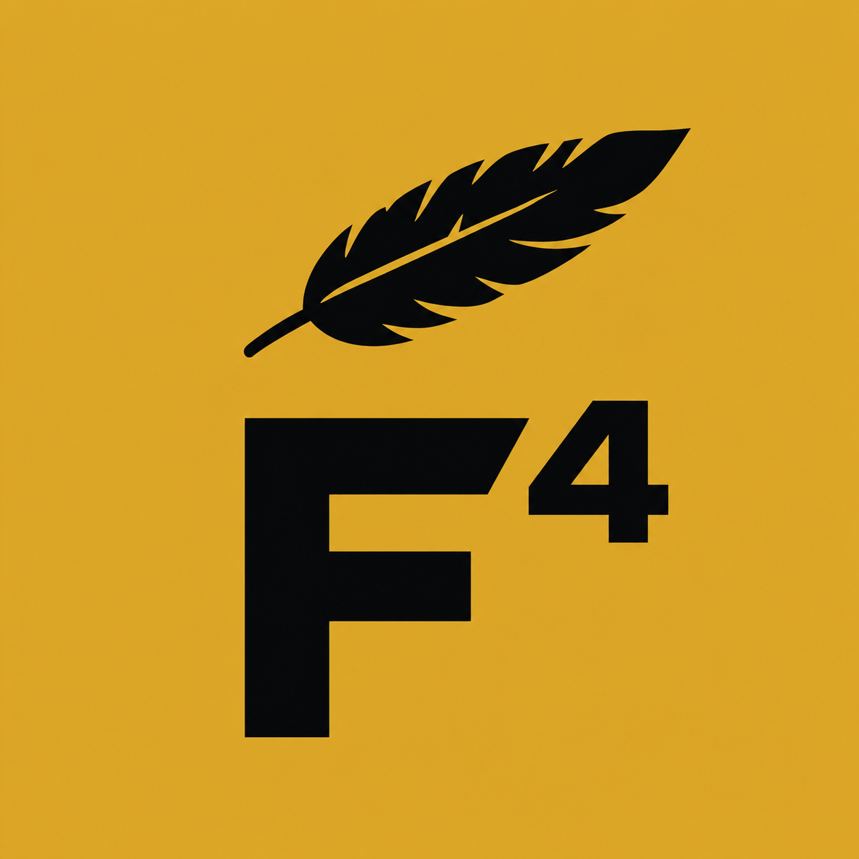 Four Feathers Fitness F to the fourth power feather mark